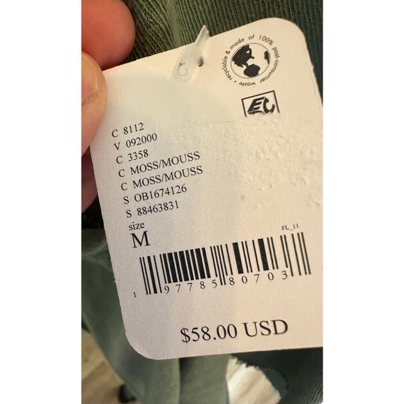 Free People Women's Angel Cotton Handkerchief-Hem Angel T-Shirt Green M - Picture 5 of 6